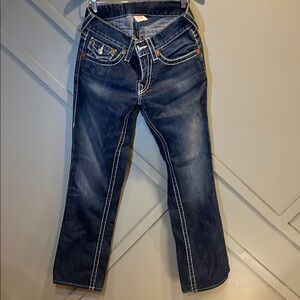 True Religion Blue Jeans with Distressed Finish